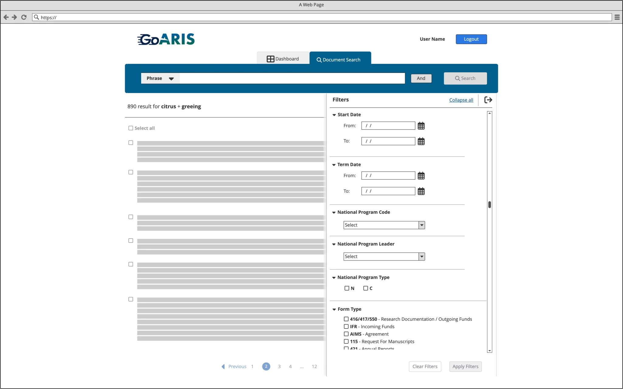 USDA GoARIS platform features